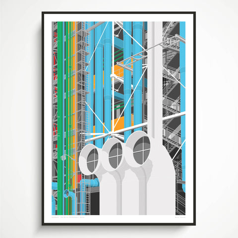 EX DISPLAY  Pompidou Centre, Paris Art Print - 1 AVAILABLE
