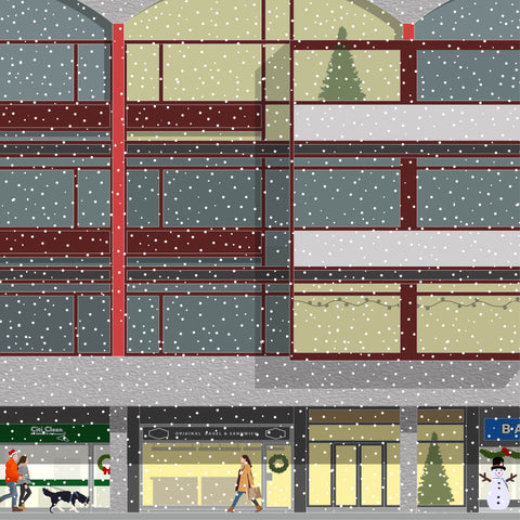 Crescent House at Christmas - (4 cards)