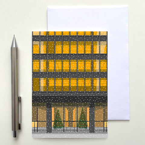 Seagram Building in the Snow - Christmas Card (4 cards)
