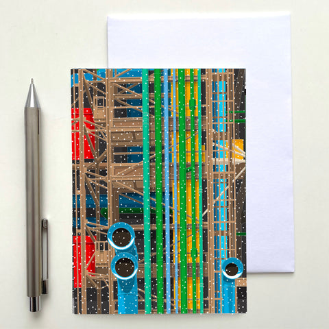 Pompidou Centre in the Snow - Christmas Card (Pack of 4)