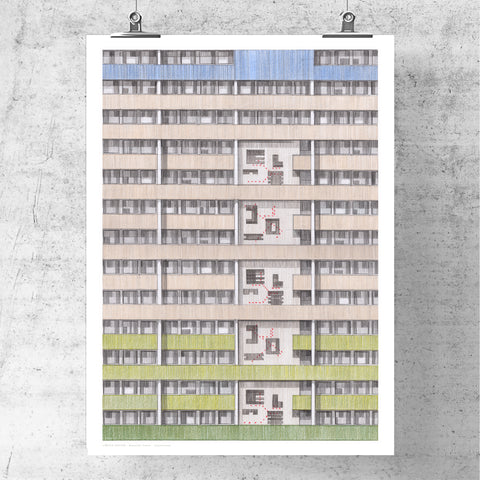 A3 Limited Edition of Hand Drawing - Beautiful Estate, Leytonstone - (50 only)