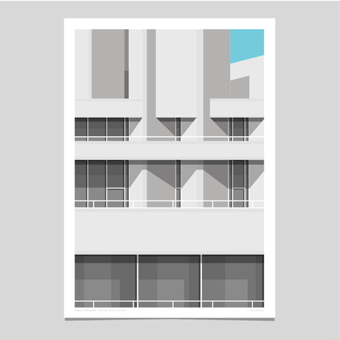 Shapes of Brutalism National Theatre, London - graphic print