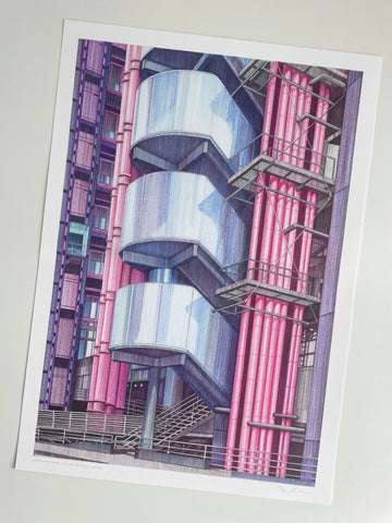 EX DISPLAY -  Limited Edition of Hand Drawing - Lloyd's Building - 1 ONLY