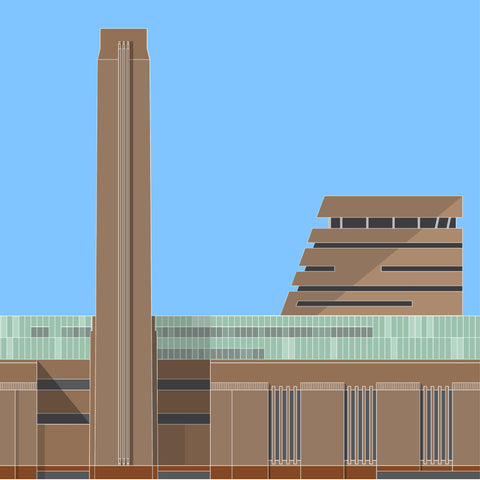 Tate Modern Under a Blue Sky Art Print