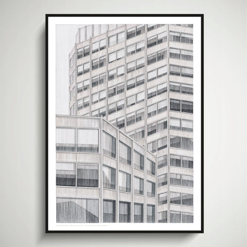 A2 Limited Edition of Hand Drawing - Economist Buildings, London - (30 only)