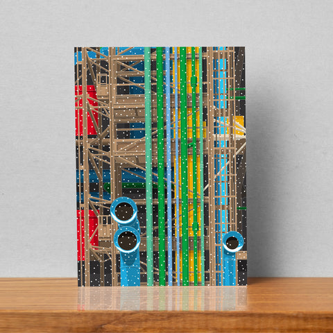 Pompidou Centre in the Snow - Christmas Card (Pack of 4)