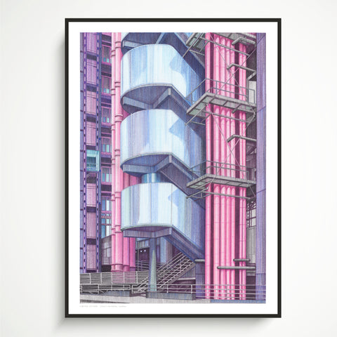 A2 Limited Edition of Hand Drawing - The Lloyd's Building, London - (50 only)