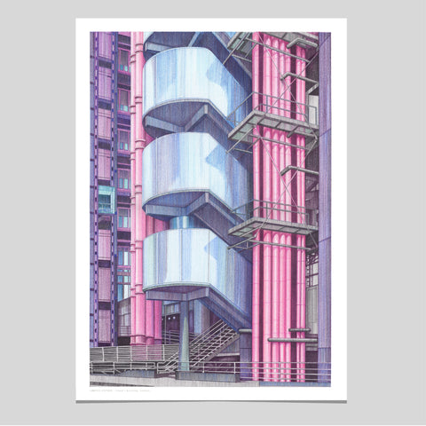 A2 Limited Edition of Hand Drawing - The Lloyd's Building, London - (50 only)